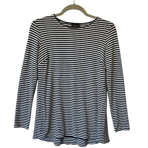 J Jill Wearever Collection top XS Black white striped Long sleeve shirt Womens